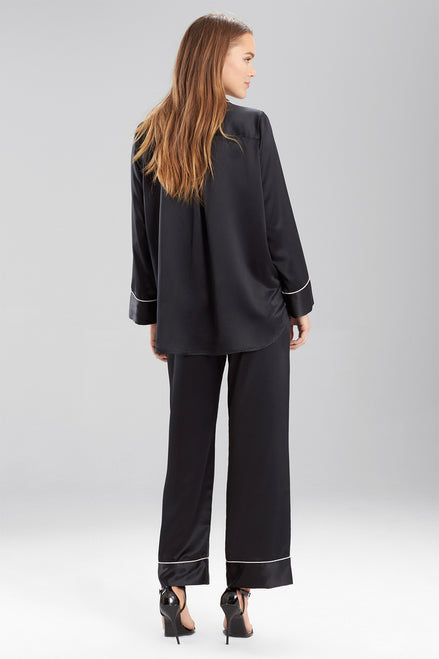 Natori Solid Charmeuse Essentials Long Sleeve PJ